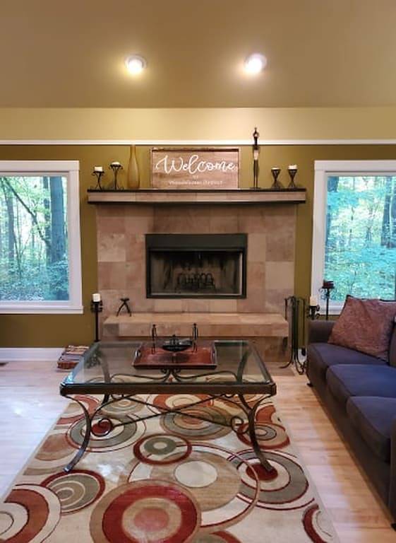 Flucht! Whirlpool, Feuerstelle, Strand, Herbstfarben, Weintouren, Strandstädte in Lake Michigan Beach, Berrien County