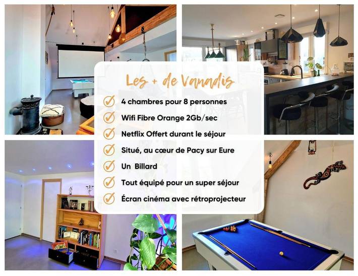 Location de vacances pour 10 personnes, avec Jacuzzi et Terrasse dans l' Eure