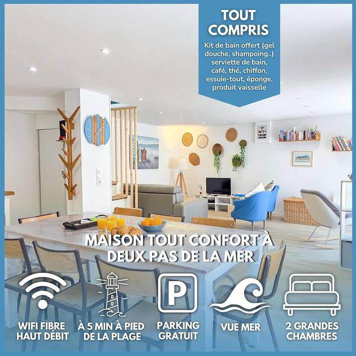 Location de vacances pour 4 personnes, avec terrasse et vue dans Plage Saint-Laurent