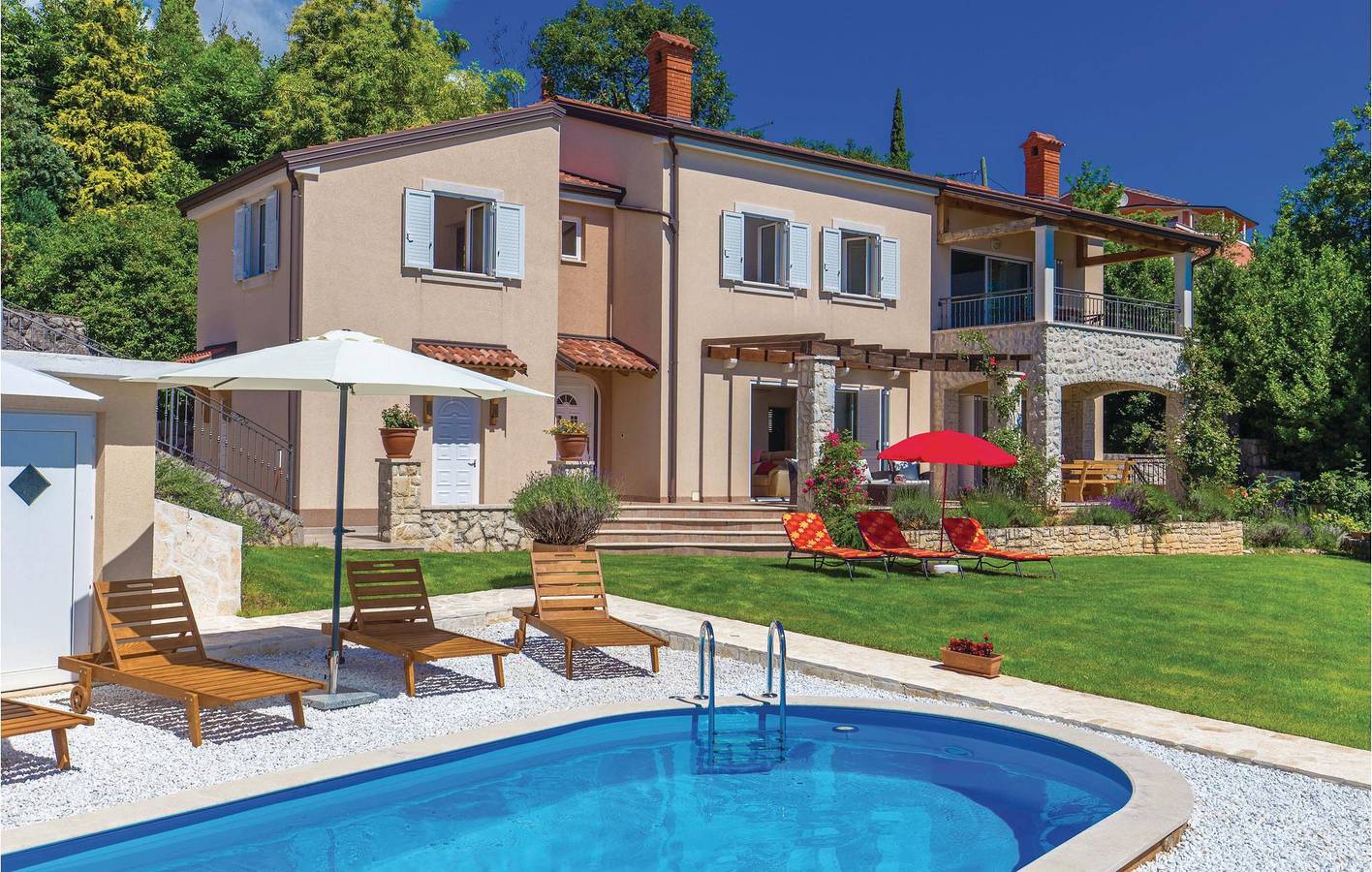 Gemütliche 2-Zimmer-Wohnung mit Pool, WLAN und Parkplatz in der Nähe des Hundestrands in Icici, Primorje-Gorski Kotar