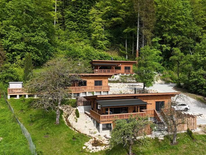 Chalet für 4 Personen, mit Balkon und Whirlpool sowie Sauna in Franken