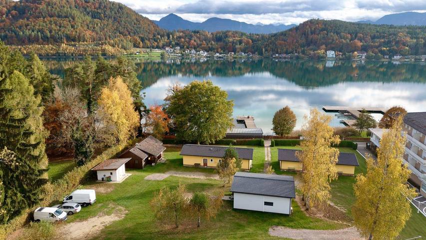 Ferienwohnung für 4 Personen, mit Balkon und Garten sowie Seeblick und Ausblick in Bezirk Völkermarkt