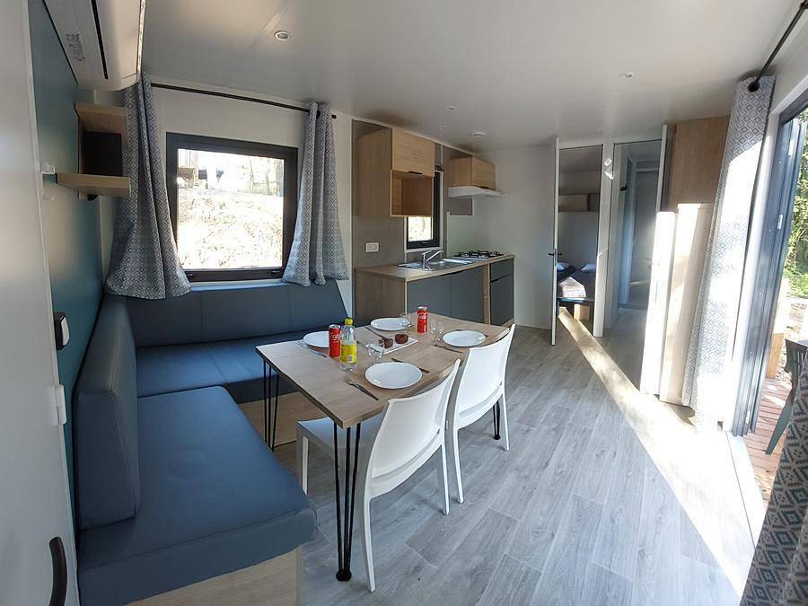 Camping Les Bords de Cèze - Mobilheim 4 personen - Rapidhome mit Klimaanlage in Cornillon, Nimes und Umgebung