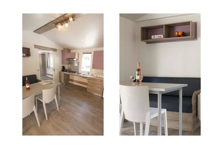 Wohnwagen für 4 Personen, mit Terrasse und Balkon/Terrasse sowie Seeblick in der Ardèche - 3