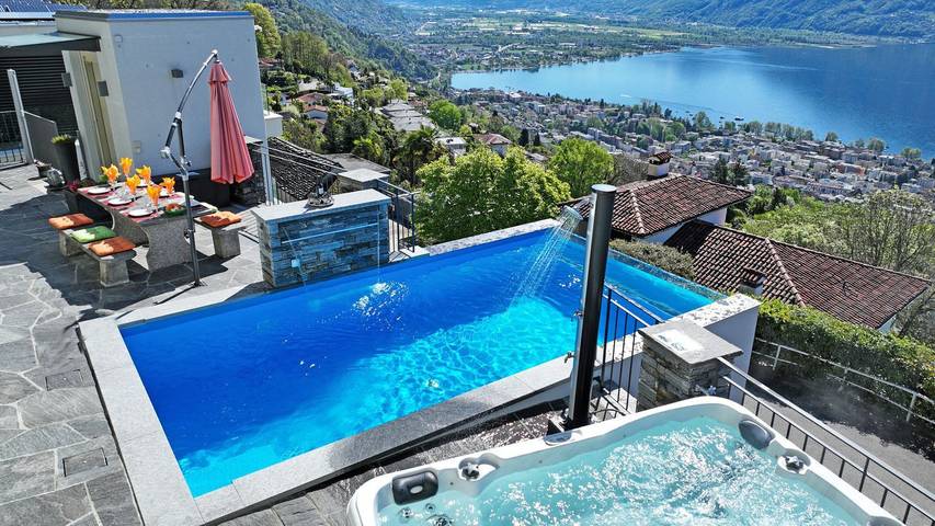 Ferienhaus für 6 Personen, mit Balkon und Whirlpool sowie Pool und Seeblick in Minusio - 2