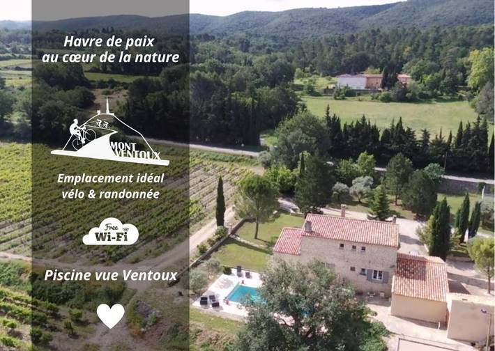 Location de vacances pour 6 personnes, avec vue ainsi que piscine et jardin, adapté aux familles à Méthamis