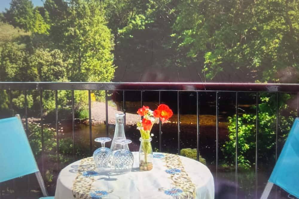 Riverside Cottage views from veranda to the river and wildlife it brings in Newton Stewart, Dumfries and Galloway