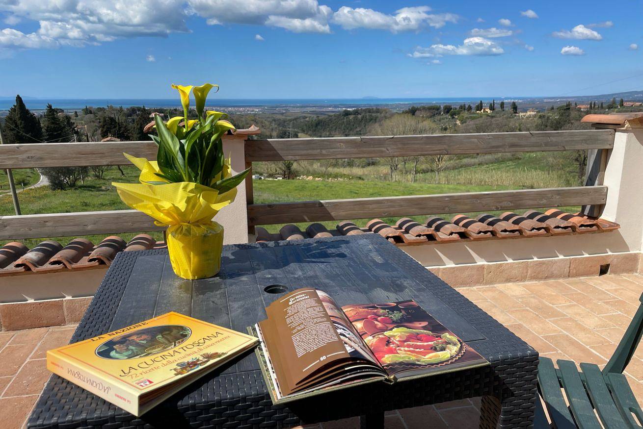 Ganze Wohnung, Podere Morena privater Terrasse mit Meerblick Wohnung Gregor in Guardistallo, Etruskische Küste