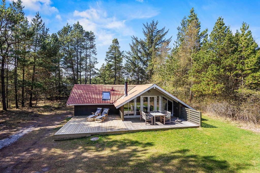 Charmantes Ferienhaus mit Kaminofen im Wald in Ho in Ho, Varde