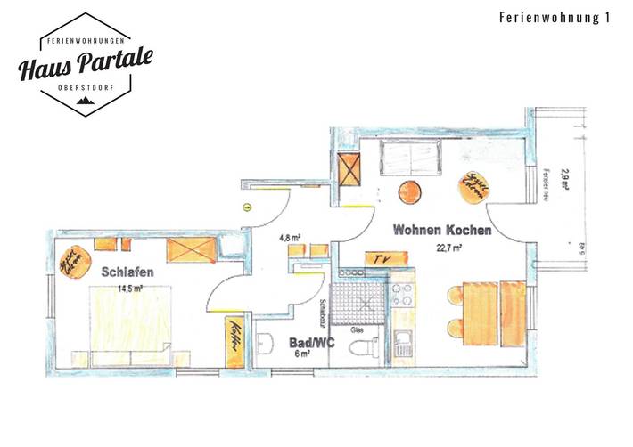 Ferienwohnung für 4 Personen, mit Garten und Balkon, mit Haustier in Oberstdorf - 3