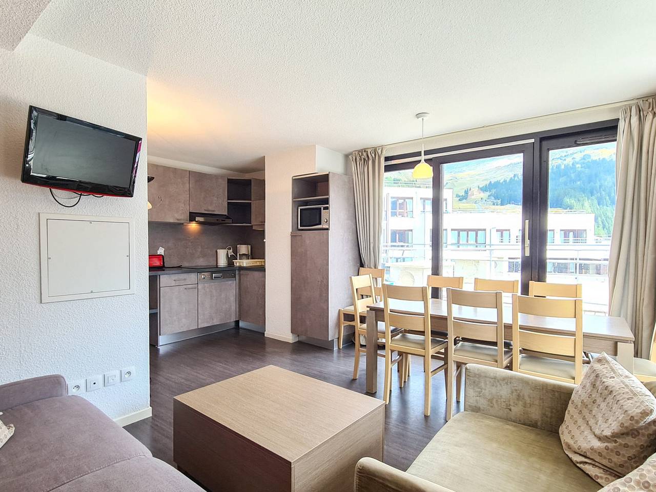 Appartement entier, Appartement lumineux 4 pièces à Flaine, 8 personnes, terrasse, accès spa in Flaine, Arâches-la-Frasse