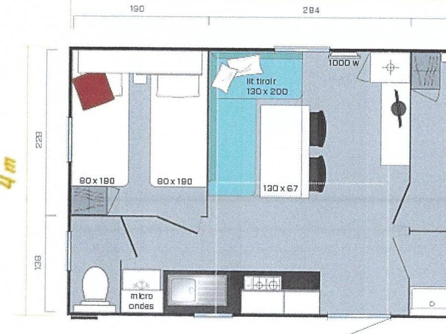 Camping Sous Doriat - Mobilhome 4 personnes - 2 chambres Gamme Classic in Monnet-la-Ville, Jura