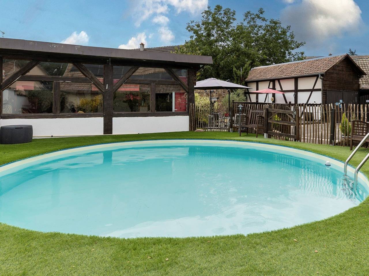 Gemütliches Gîte für 4 Pers. mit Pool und Terrasse in Merxheim, Gebweiler und Umgebung