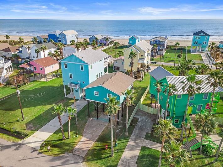 Cabin for 10 people, with balcony and yard in Galveston