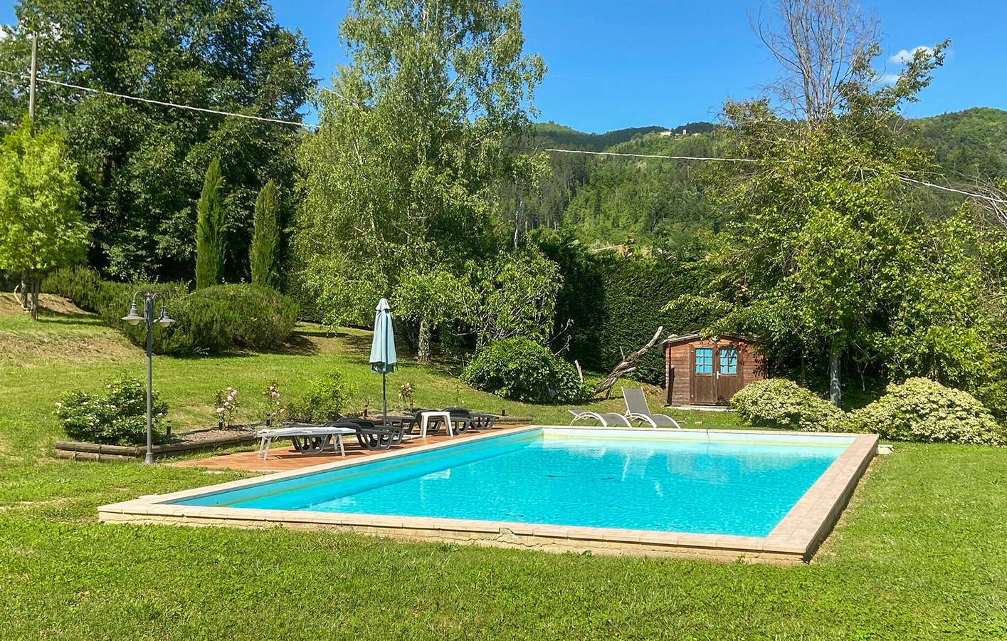 Charmante 2-Zimmer-Wohnung mit Pool in der Nähe des Stadtzentrums von Villa Collemandina in Villa Collemandina, Garfagnana