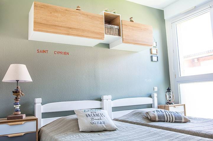 Entire apartment, Grand T3 60 m², pool, 2 parking, 4 bikes, Beach, Shops, Marina Port in Saint-Cyprien, Côte d'Améthyste