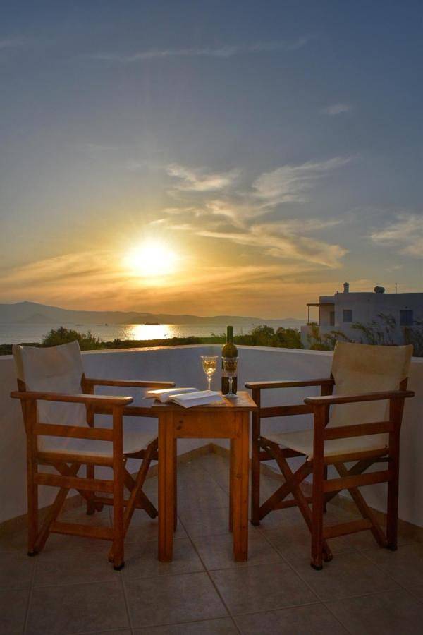 Chambre d’hôte pour 2 personnes, avec piscine et balcon ainsi que vue et jardin dans Naxos