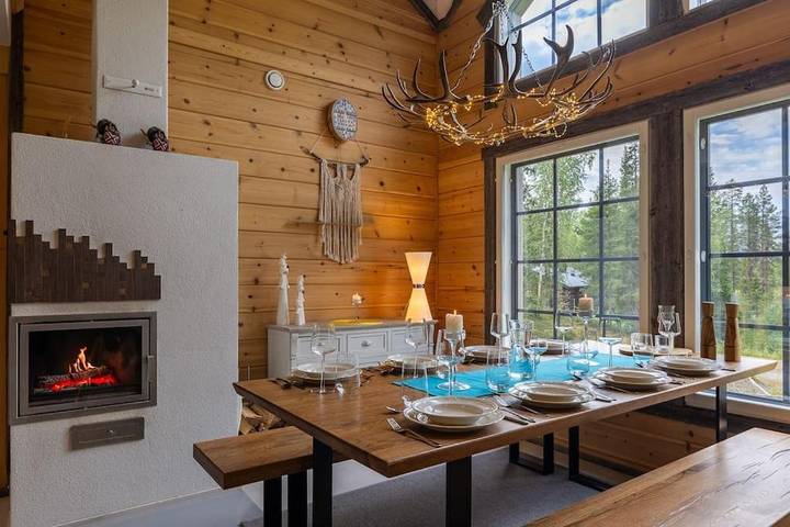 Ferienwohnung für 8 Personen, mit Balkon und Terrasse sowie Sauna und Ausblick