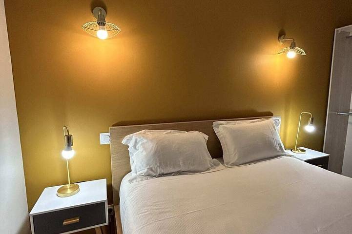 Entire apartment, 2-person air-conditioned 1-bedroom apartment near Aïga Resort Puy Lassolas 102 in Châtel-Guyon, Volcans d'Auvergne Regional Nature Park