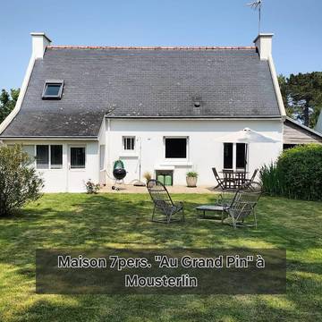 Location de vacances pour 7 personnes, avec vue et jardin dans Plage Kerler Fouesnant