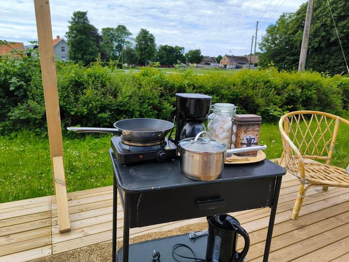 Camping für 2 Personen, mit Terrasse und Ausblick sowie Garten, mit Haustier in Südschweden - 4