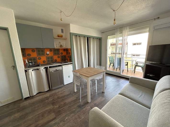 Gîte pour 4 personnes, avec Balcon dans Argeles-Plage