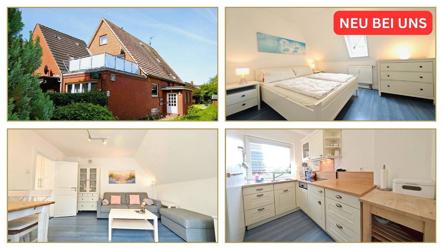 Ganze Wohnung, Gemütliches Apartment 2,5 km vom Strand entfernt mit Parkplatz und Balkon in Wyk auf Föhr (Stadt), Wyk auf Föhr