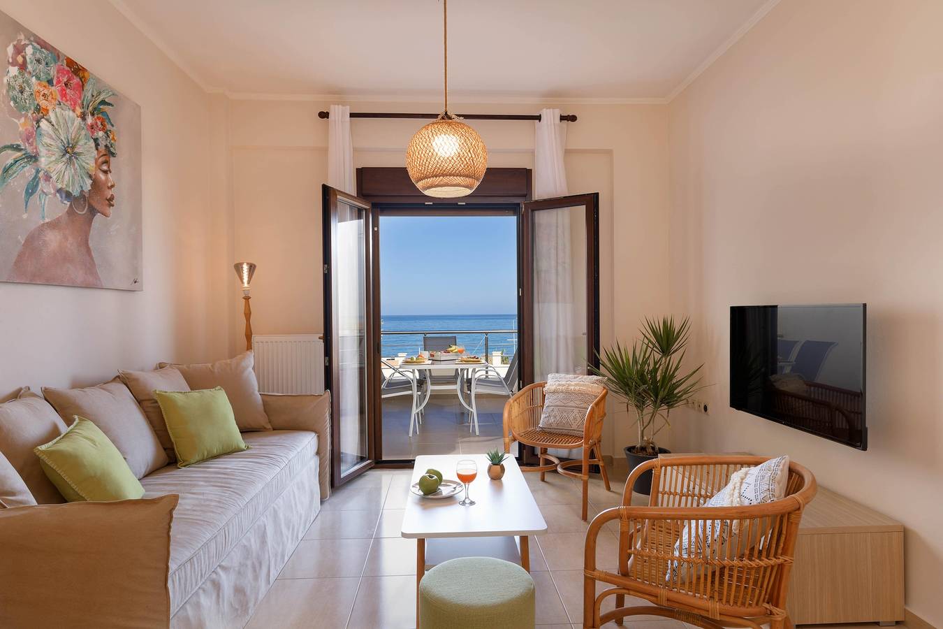 Geheel appartement, Green – A Seaside Escape with Mesmerizing Views in Rethymno en omgeving