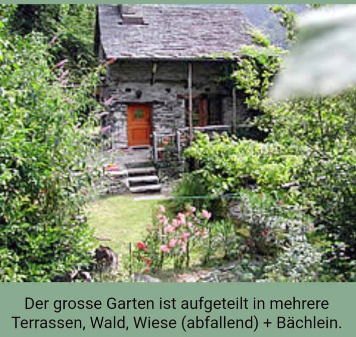 Ferienhaus für 4 Personen, mit Balkon und Terrasse sowie Garten und Ausblick in Mergoscia