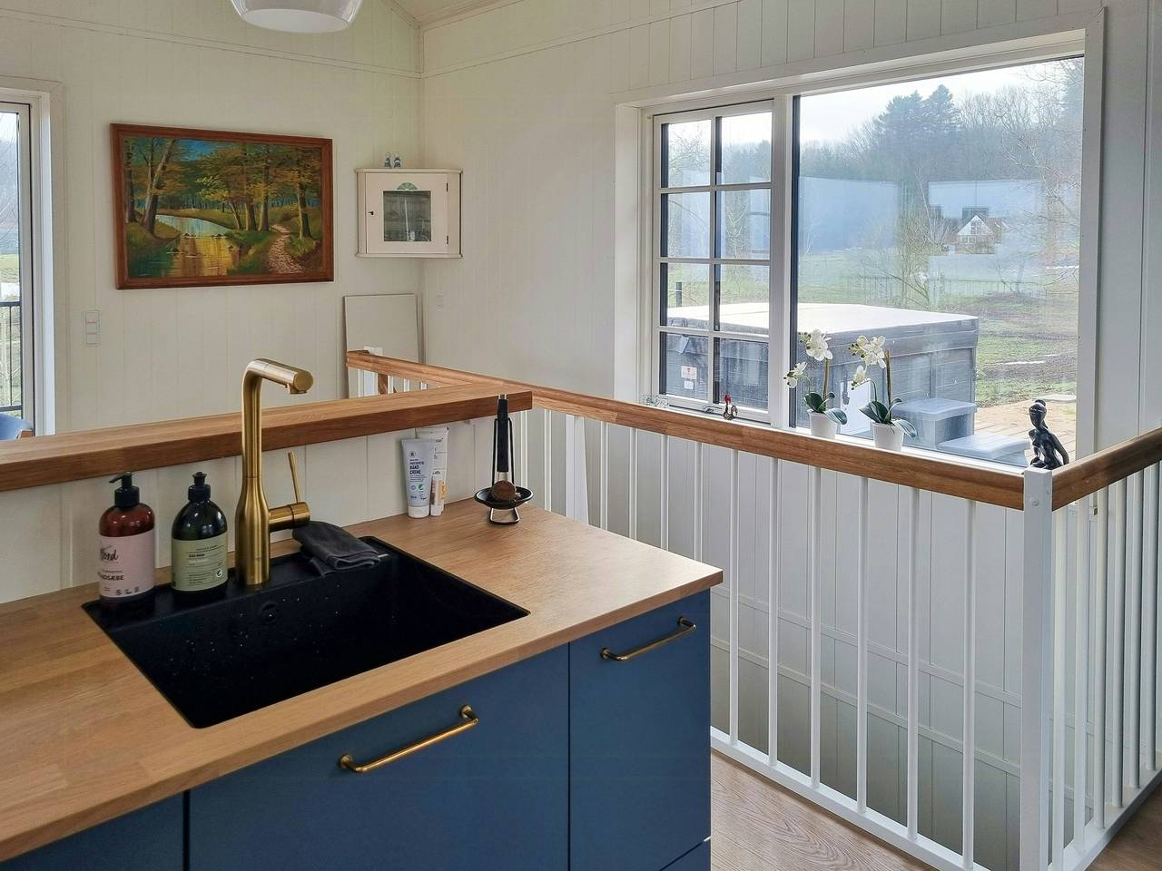 Semesterhus med utsikt över fjorden och utomhus-spa nära Vejle in Andkær, Børkop