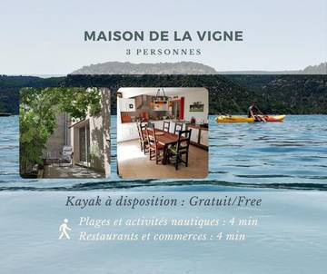 Gîte pour 3 personnes, avec terrasse à Bauduen