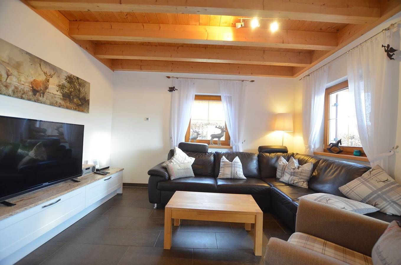 Freistehendes Ferienhaus mit Sauna, Berg- und Seeblick im Feriendorf am Lechsee in Lechbruck am See, Bayerisch Schwaben