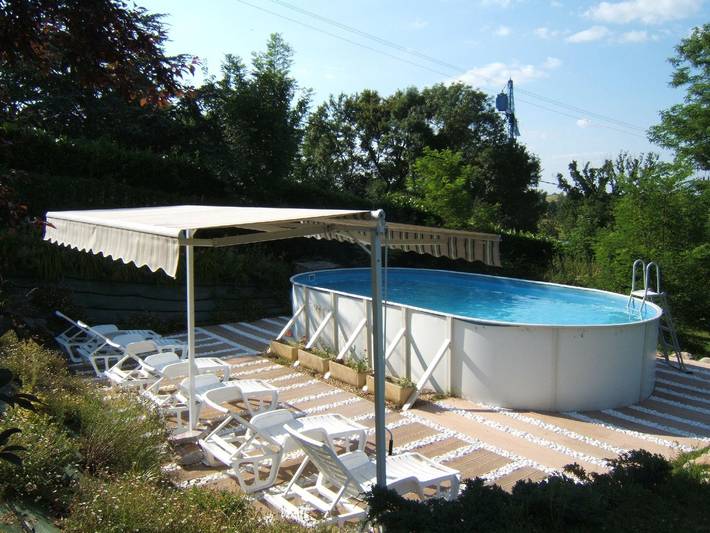 Chambre pour 5 personnes, avec jardin et piscine