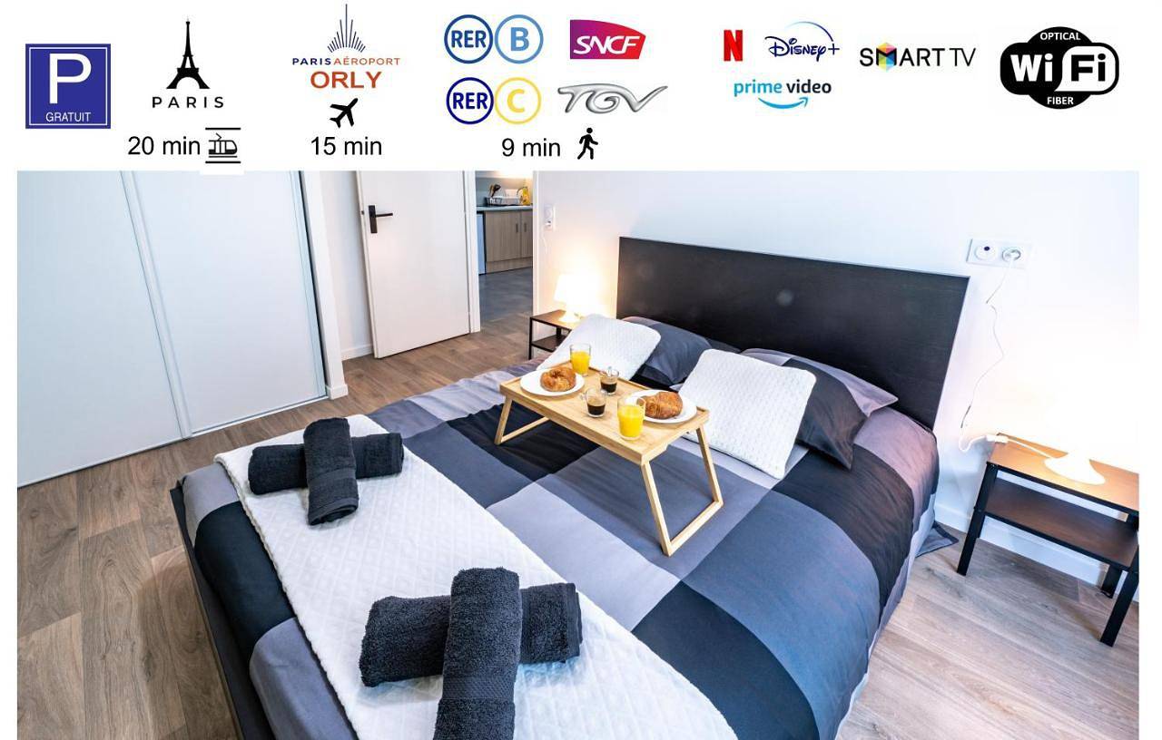 Appartement entier, Massy Palaiseau Tgv - Rer B&C - Free Parking in Palaiseau, Essonne