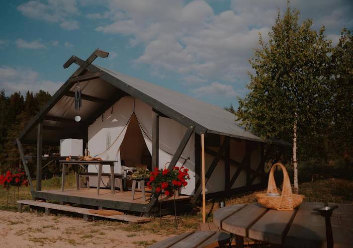 Bungalow für 4 Personen, mit Terrasse und Garten sowie Ausblick in Lettland - 2