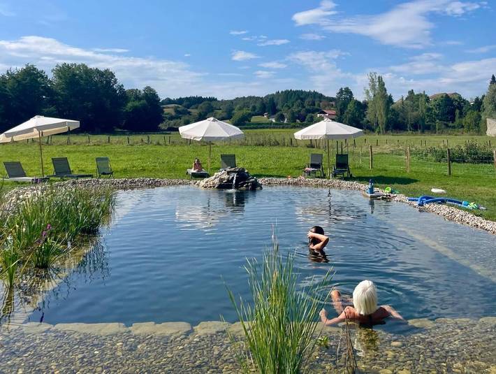Location de vacances pour 20 personnes, avec vue ainsi que jardin et piscine, animaux acceptés à Saint-Dier-d'Auvergne