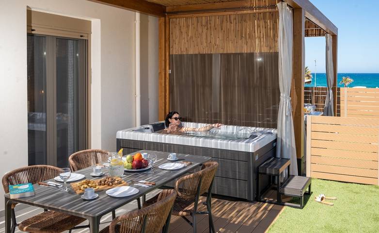 Studio für 3 Personen, mit Balkon und Garten