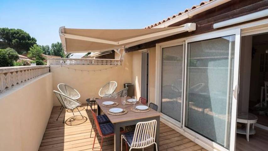 Apartamento de vacaciones para 5 personas, con terraza en Vias Plage