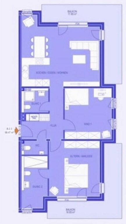 Ferienwohnung für 4 Personen, mit Balkon