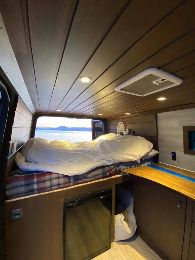 Campervan in the Lofoten Islands in Leknes, Vestvågøy