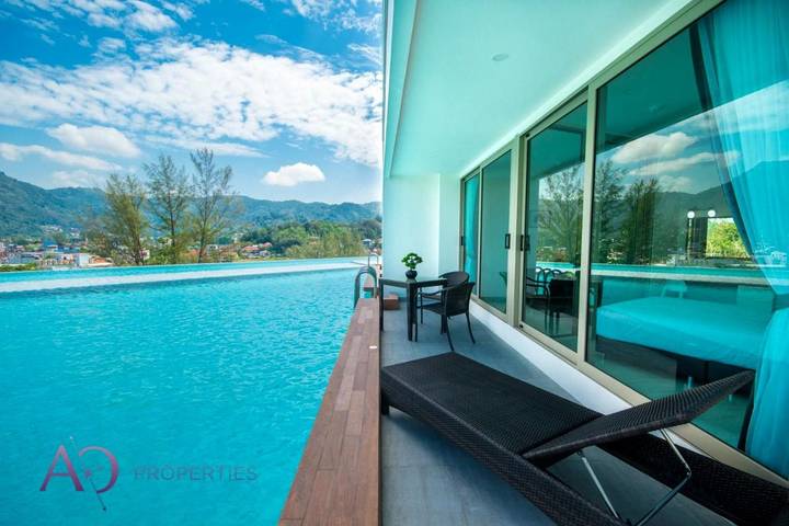 Lägenhet för 3 Personer, med balkong samt utsikt och pool i Kamala