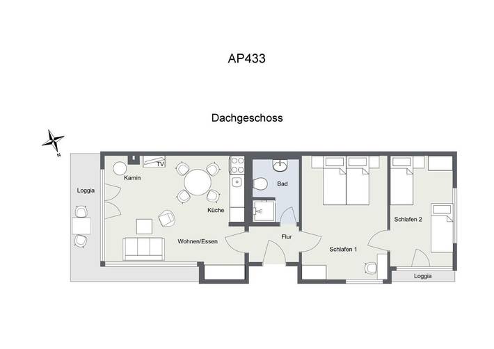 Ferienwohnung für 4 Personen, mit Seeblick und Balkon sowie Garten in Klink - 2