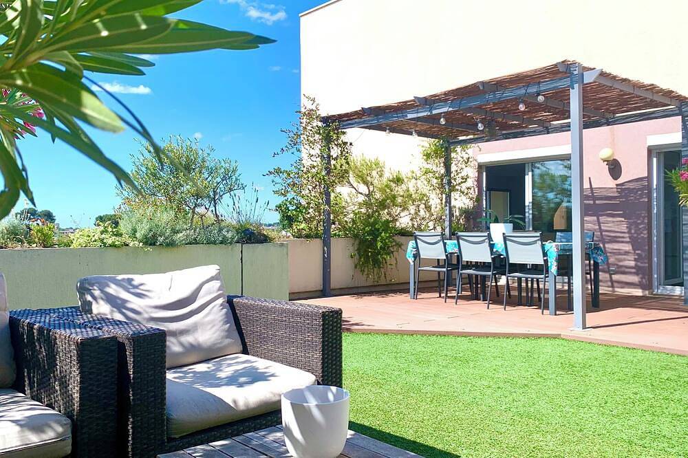 Ganze Wohnung, Einzigartig, Dachterrasse, Panoramablick, Pool, Strandnähe in Boutonnet (Montpellier), Montpellier