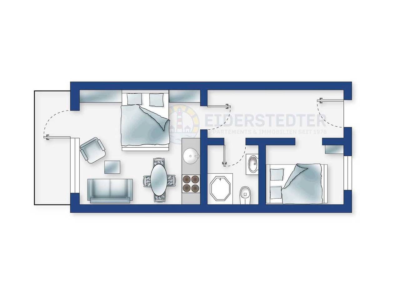 Ganze Ferienwohnung, Wohnung 2 (Id 086) - Wohnung 2 (Id 086) in St. Peter-Bad, St. Peter-Ording