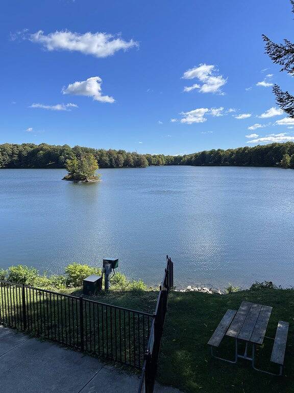 Waterfront camper in Adirondack-like setting in Wyoming County