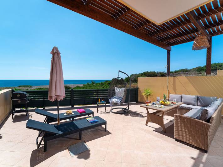 Ferienhaus für 4 Personen, mit Balkon und Terrasse sowie Garten