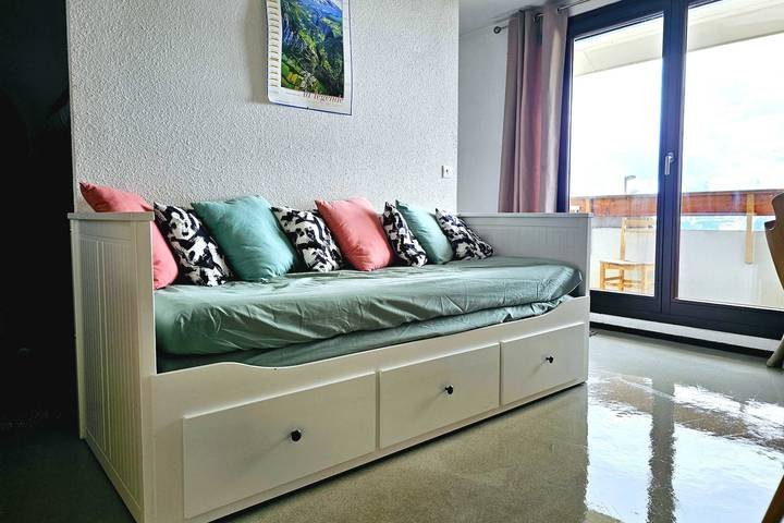 Apartamento entero, Apartamento de vacaciones para 4 personas con balcón in Huez, Parque Nacional de los Ecrins