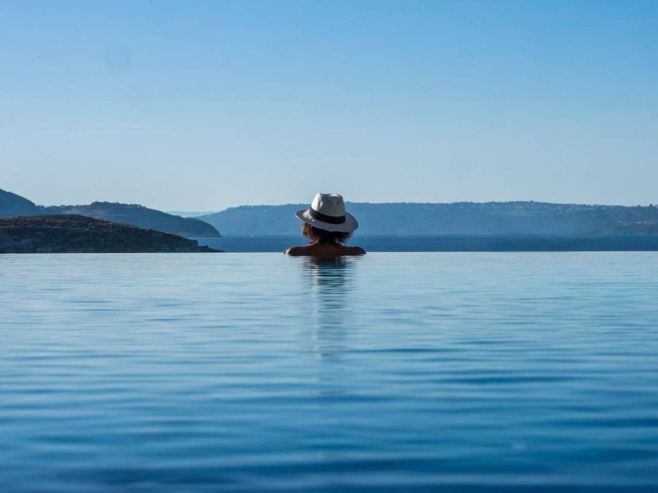 Anemos Villa Ferienhaus Aussicht Gemütlicher beheizter Pool in Almyrida, Vamos