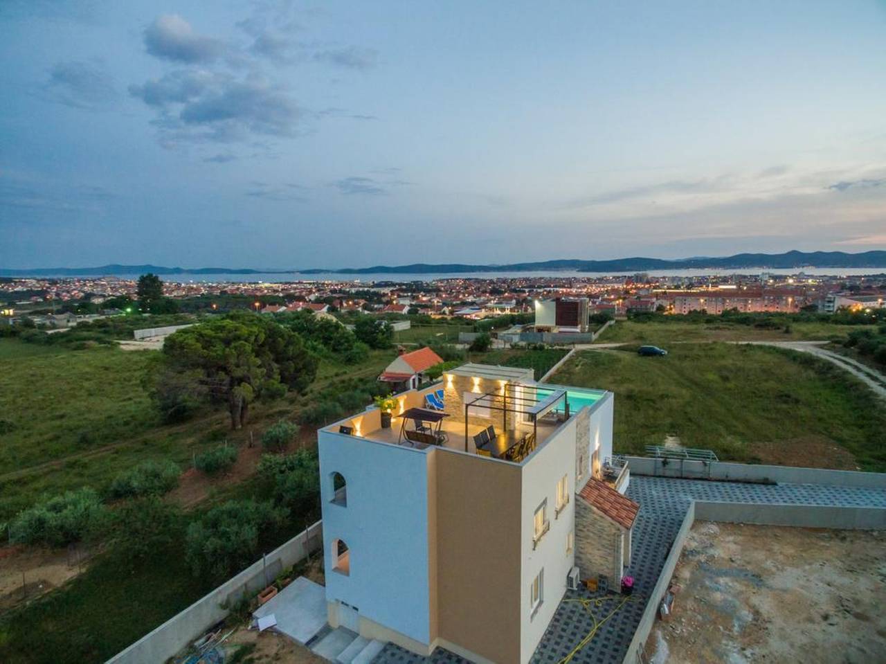 Villa Panorama with rooftop pool in Zadar city, Zadar (Municipality)