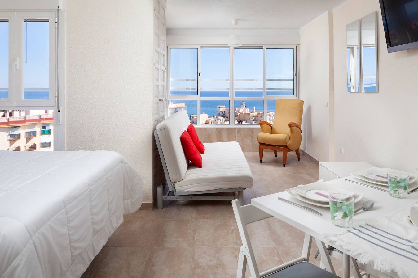 Entire studio, Studio "Seaviews A61" with Sea Views, Shared Pool and Wi-Fi in Torrox Costa, Torrox